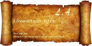 Lövenstein Aliz névjegykártya
